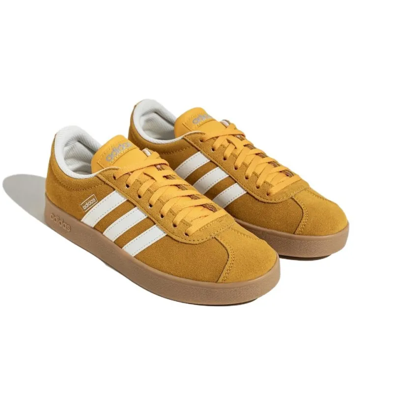 Adidas Vl Court Classic Anti Slip Wear Resistant Low Top Skateboard Shoes Unisex Yellow-1