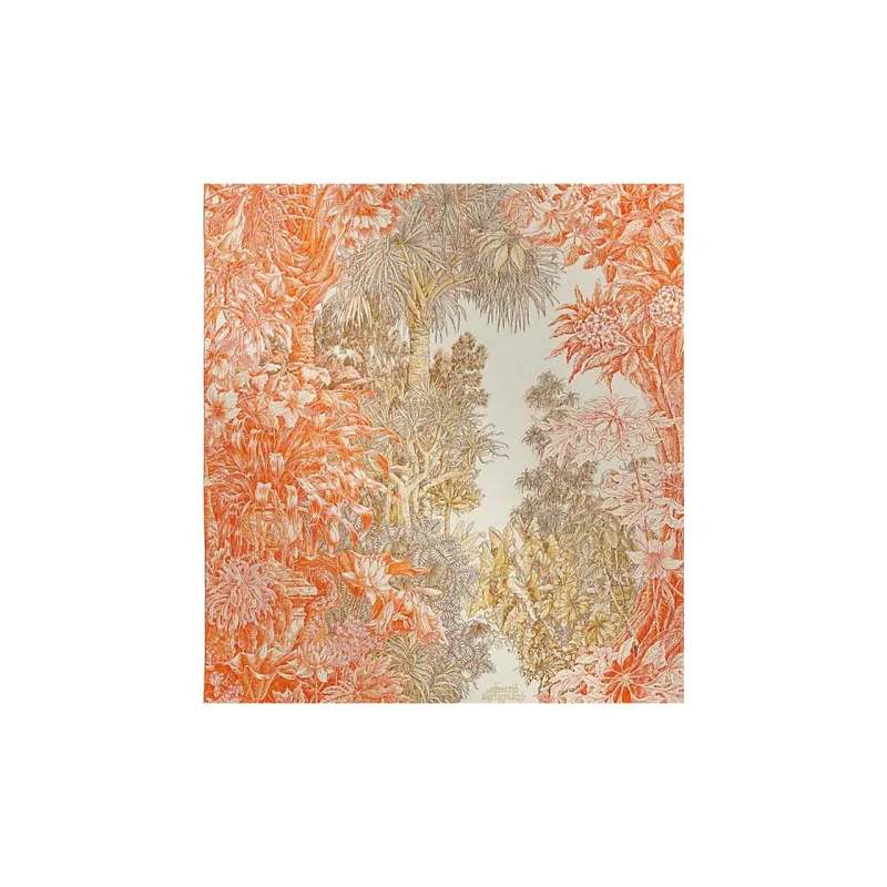 HERMES Silk Shawls Women's Orange-1