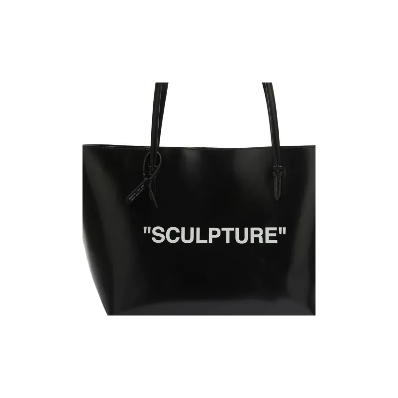 OFF WHITE Calfskin One Shoulder Handbags Women's Black-4