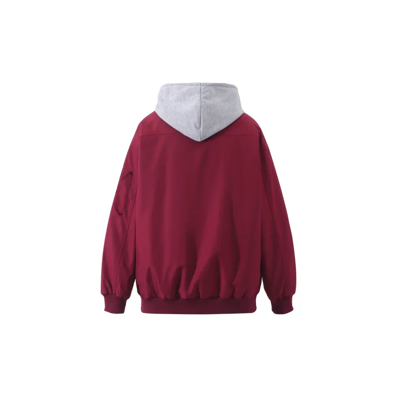 TITH Jackets Coats Unisex Burgundy-1