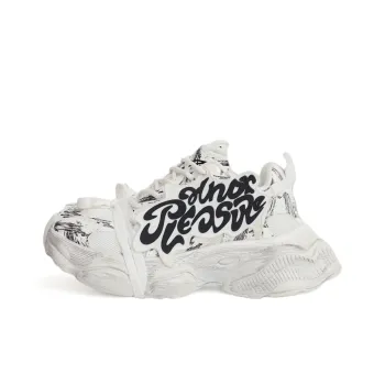 PAIN OR PLEASURE Low Top Chunky Sneakers Unisex White