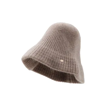 Lagur Raccoon Fur Wool Blend Bucket Hats Women's