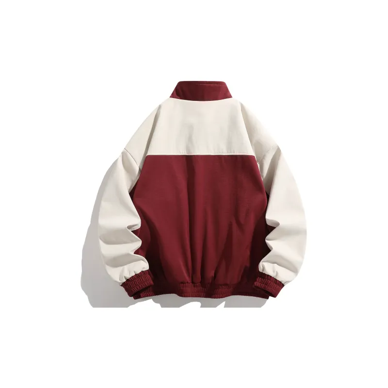 FONDLOOK Jackets Coats Unisex Burgundy-5