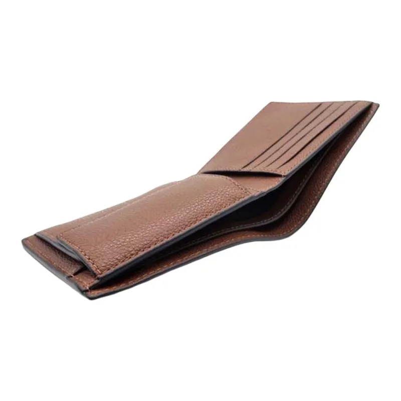 COACH Smooth Calf Leather Wallet Mini Men's Brown-3