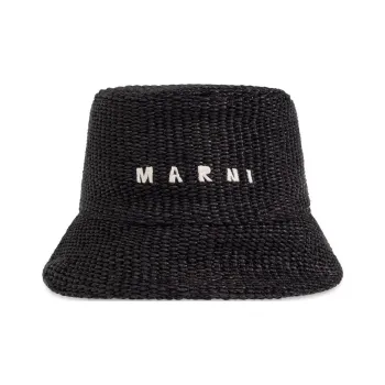 MARNI Logo Embroidered Flat Peak Bucket Hat