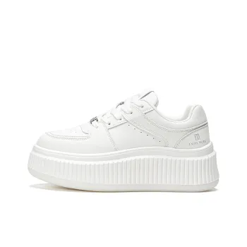 EXULL Q Coverage Impact Resistance Height Increasing Low Top Skateboard Shoes Women's White