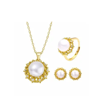 Beth Jewelry Freshwater Pearl Necklace Stud Earrings Ring Women's