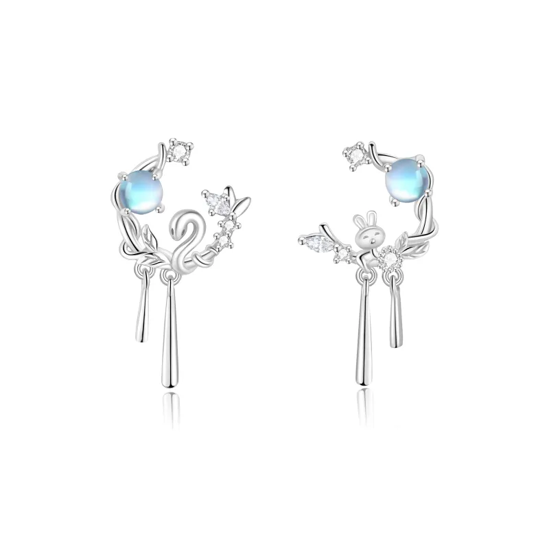 Lao Feng Xiang S925 Sterling Silver Stud Earrings For Women's Women's-0