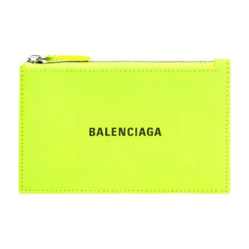 Balenciaga Cash Cow Leather Coin Purses Card Holders Large Size Men's Yellow