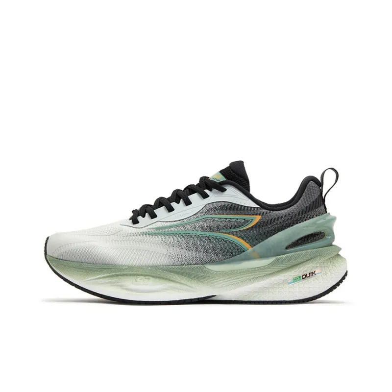 361° Anti-Slip And Wear-Resistant Coverage Low-Top Casual Running Shoes Men's Gray Green-0