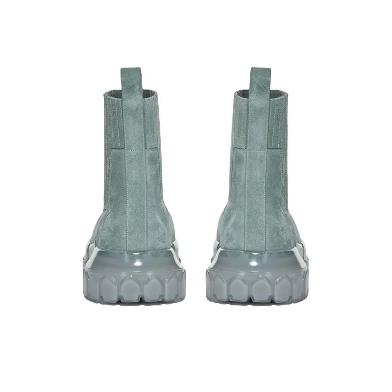 RICK OWENS/RO Bozo Short Chelsea Boots Women's Green-4