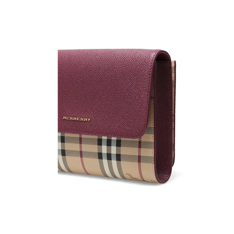 Burberry Vintage Canvas With Leather Shoulder Bag Women's Russet-5
