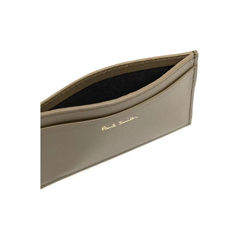 Paul Smith Calfskin With Lambskin Card Holder Men's Khaki-4