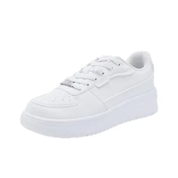 QIAODAN Non slip Lightweight Low Top Skateboard Shoes Women's White Silver