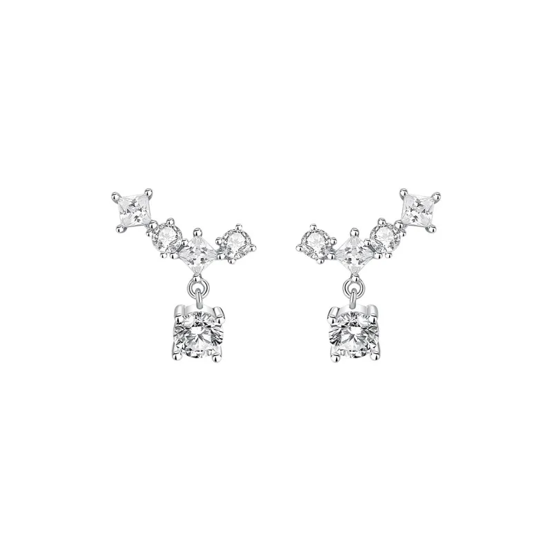 MONI JEWELLERY S925 Silver Advanced Trendy Versatile Elegant Gentle And Atmospheric Everyday Versatile Earrings Women's-0