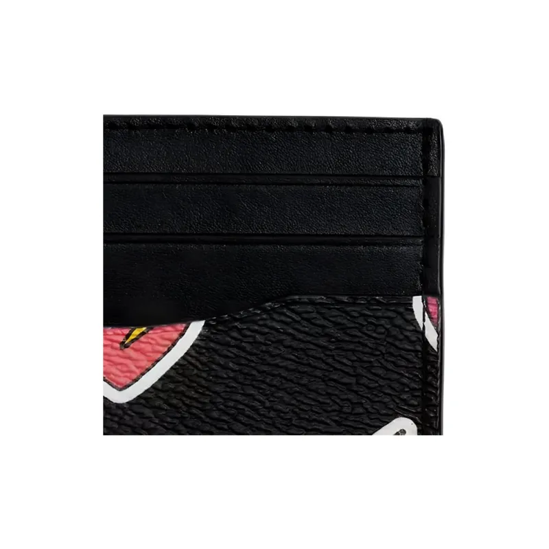 COACH Smooth Leather Card Holder Mini Women's Black-1