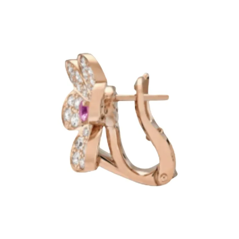 Van Cleef & Arpels Sapphire Diamond Earrings Women's Rose Gold-1