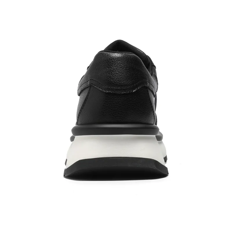 NAVIGARE Height Increasing Low Top Casual Shoes Men's Black-4