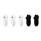 White Ankle Socks 3+Black Ankle Socks 2