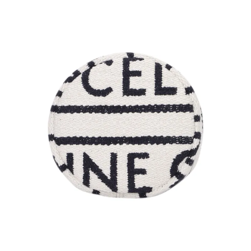 CELINE Calfskin Bucket Bags One Shoulder Handbags Regular Women's White Black-6