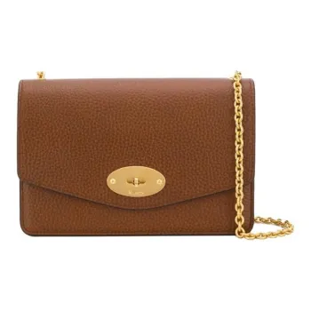 Mulberry Cow Leather Shoulder Bag Women's Brown