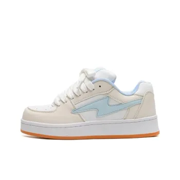 WJA Slip Resistant Cushioning Impact Resistance Wear Resistant Lightweight Low Top Skateboard Shoes Women's White Blue