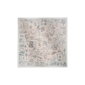 HERMES Silk Scarves Unisex Beige
