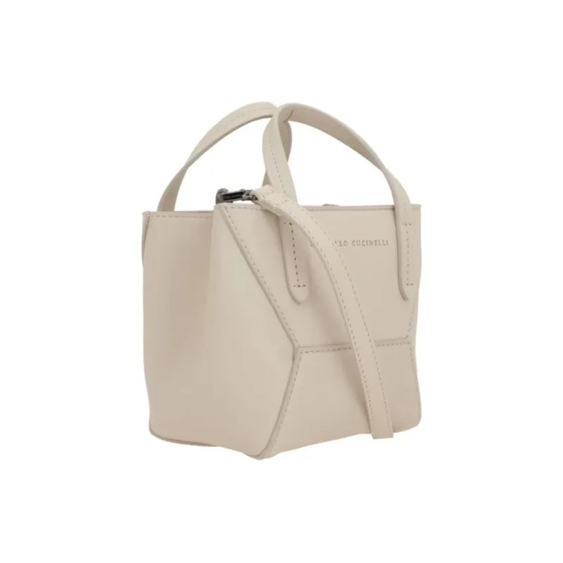 Brunello Cucinelli Bc Duo Logo Embossed Mini Tote Bag-1