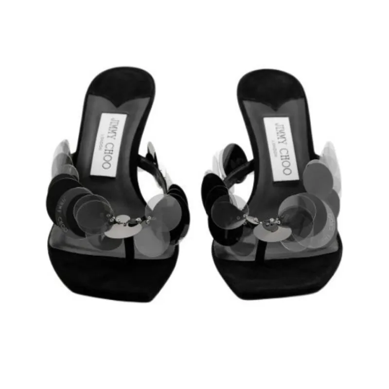 Jimmy Choo Flip Flops 7cm Women's Black-4