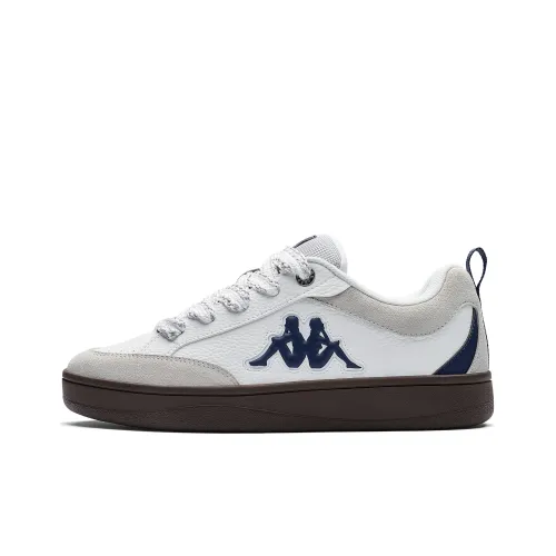 Kappa Anti Slip Wear Resistant Low Top Skateboard Shoes Unisex White Pelican Gray