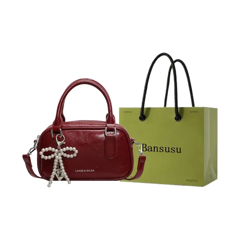 Bansusu Pu Shoulder Bag Crossbody Bag Regular Women's Ecru/Silver/Burgundy/Black-10