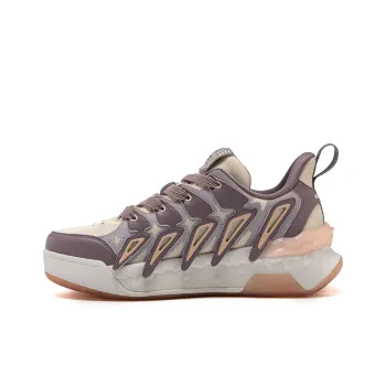 ONEMIX Slip Resistant Cushioning Wear Resistant Low Top Skateboard Shoes Unisex Beige Purple