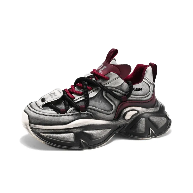 JKEM Cushioned Wear Resistant Height Increasing Low Top Chunky Sneakers Men's-6