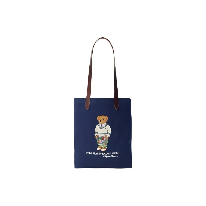 Polo Ralph Lauren Polo Bear Twill Shopper Tote Bag Women's Navy Blue-1