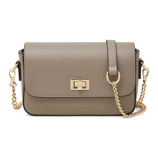 Old Man's Head Cow Leather Shoulder Bag, Crossbody Bag Small Size Women's Khaki Blue-1