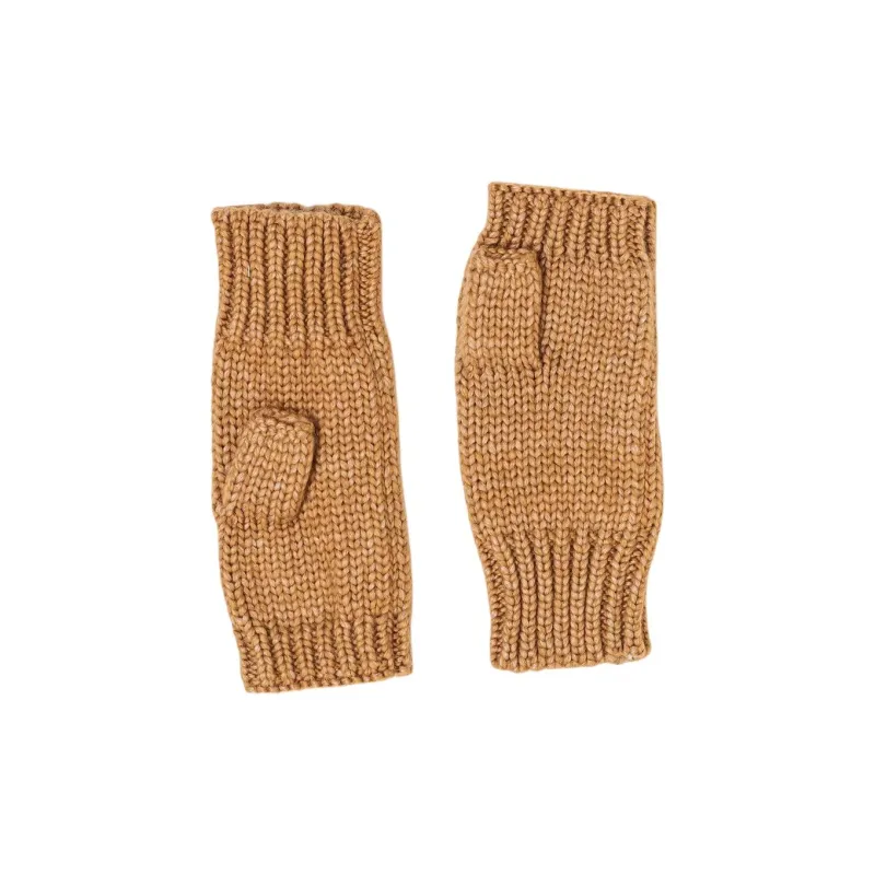 UGG Polyamide Knit Gloves Unisex Brown-1