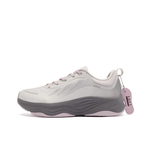 QIAODAN Shock Absorbers Rebound Low Top Training Sprint Running Shoes Women's Gray