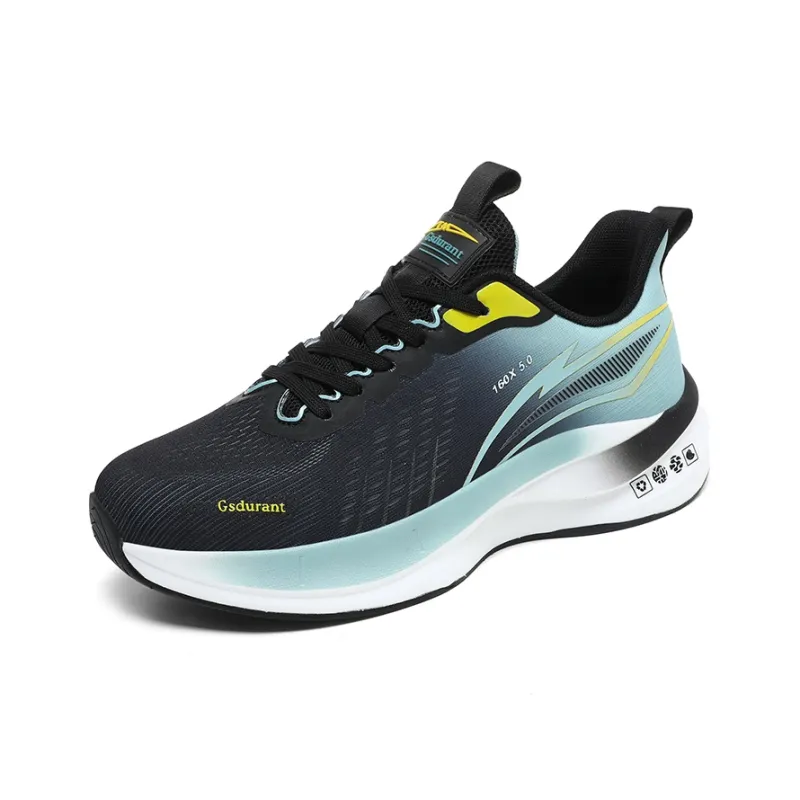 Gaius Durant Cushioning, Abrasion Resistant, Slip Resistant Low Top Supercritical Running Shoes Unisex Black Green-1