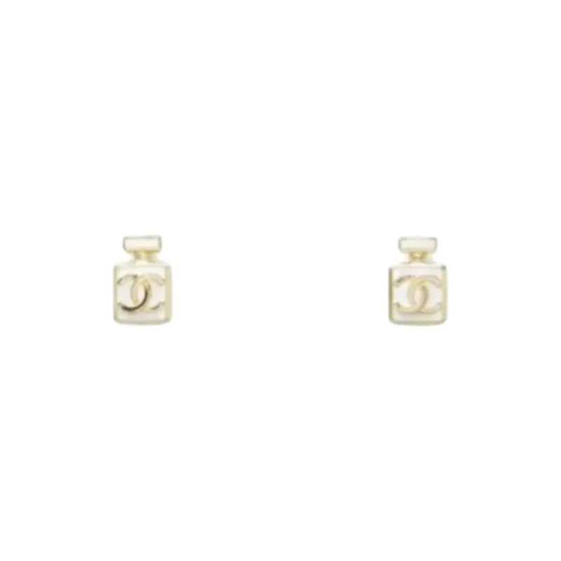 CHANEL Stud Earrings Unisex White-0