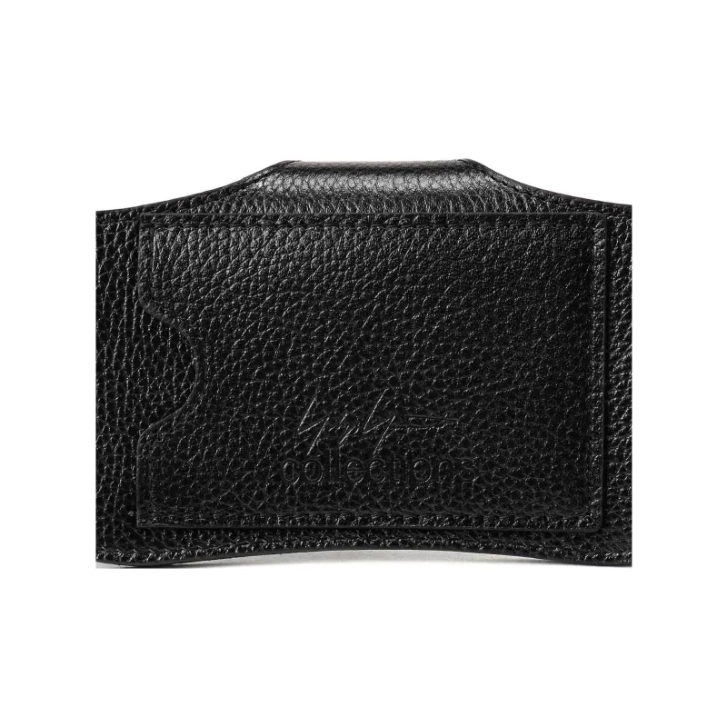 Yohji Yamamoto Cow Leather Happy Shoulder Crossbody Eyeglass Pouch Small Size Unisex Black-6