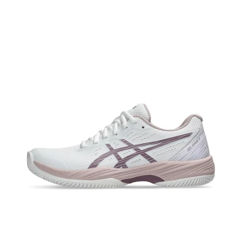 Asics Gel Game 9 Anti Slip Wear Resistant Low Top Tennis Shoes Women's White Purple-0