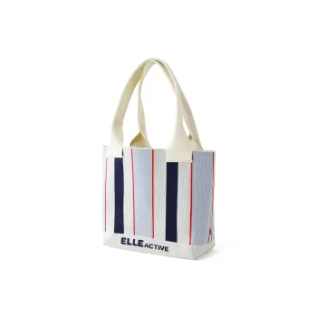 Elle Active Fabric Tote Handbag, Shoulder Bag Women's Blue & White