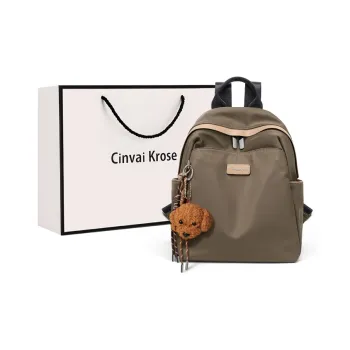 Simvay Clos Fabric Backpack Backpack Travel Bag Medium Size Women's Khaki