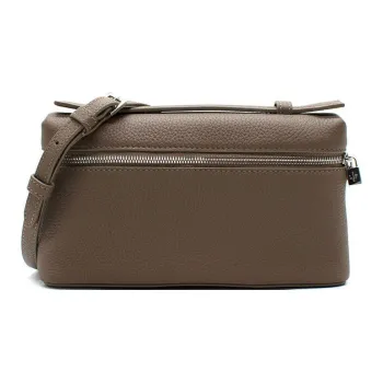 Loro Piana ExtraPocket Grained Calfskin One Shoulder Handbags Women's Warm Cardamom Color With Antique Silver Accents