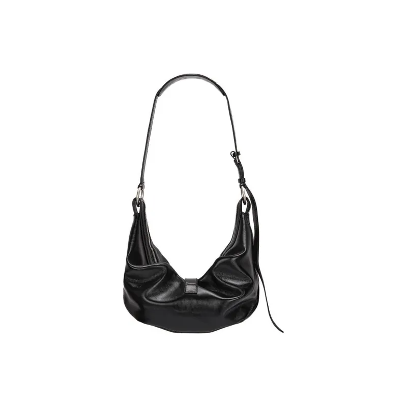 MARGE SHERWOOD Grained Cow Leather HOBO Bag Shoulder Bag Medium Size Women's Black-2