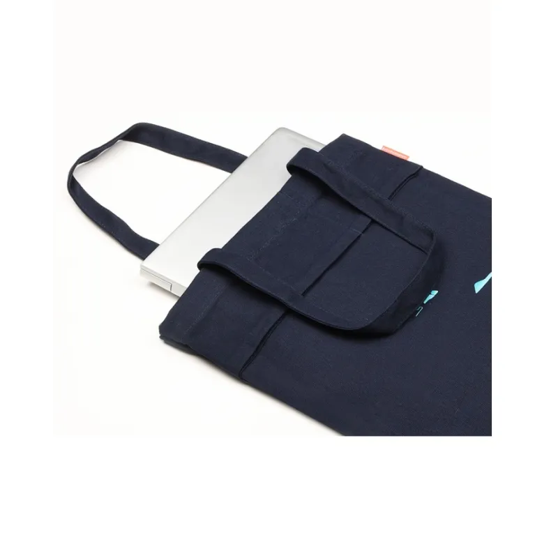SUZHOU MUSEUM Cotton Tote Bag, Shoulder Bag Medium Size Unisex Blue/Gray-1