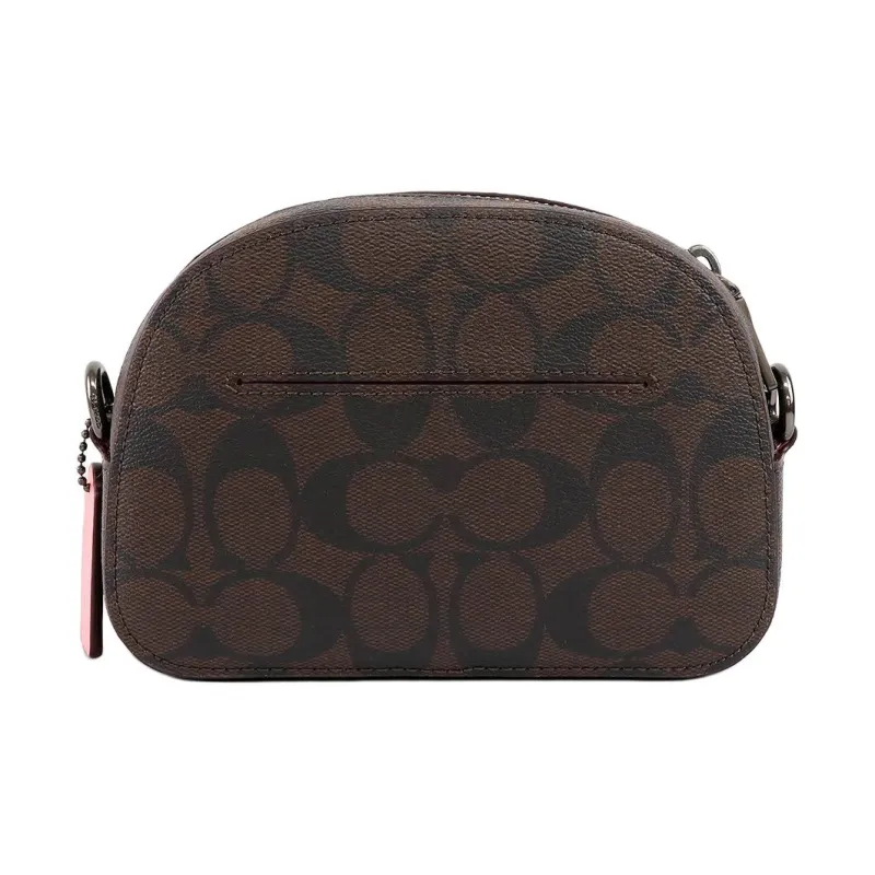 COACH Serena Leather Shoulder Bag, Crossbody Bag Mini Women's Black-4