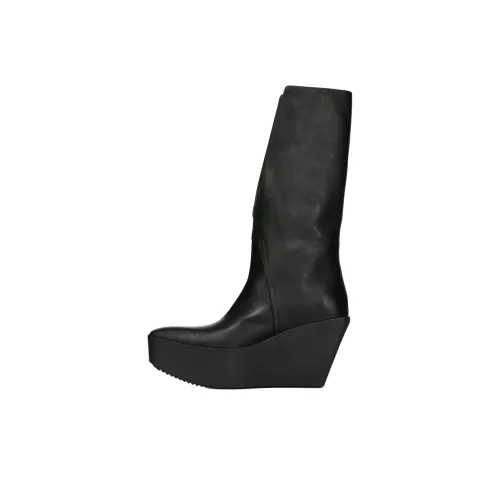 RICK OWENS/RO Knee high Stretch-Knit boots Women's Black
