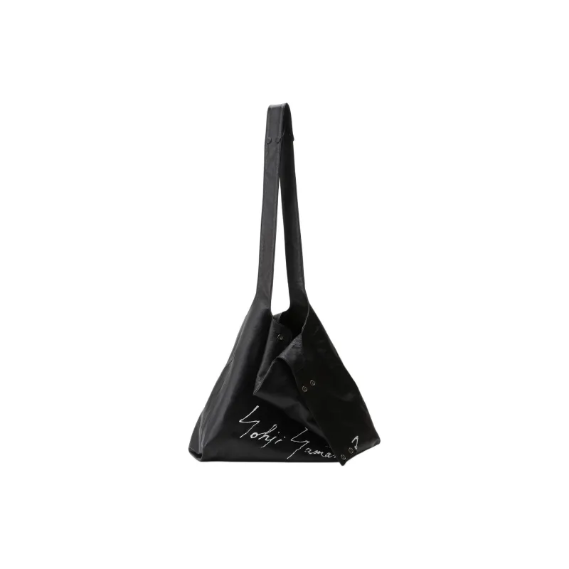 Yohji Yamamoto Cow Leather Shoulder Bag Unisex Black-1