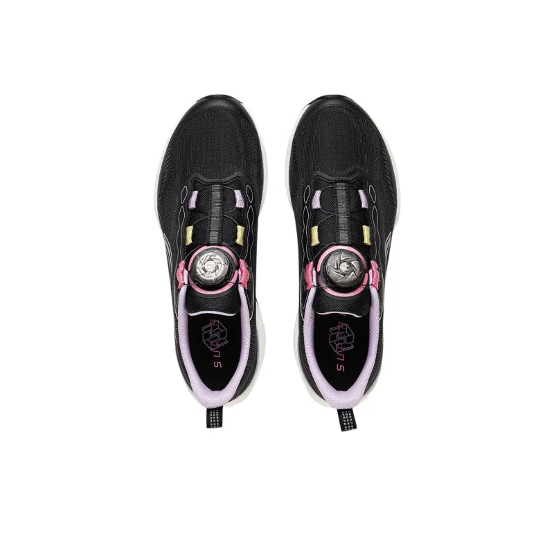 LINING YOUNG Abrasion Resistant Cushioning With Rebound Low Top Kids' Running Shoes Black Pink Teenagers-3
